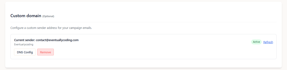 Custom domain configuration